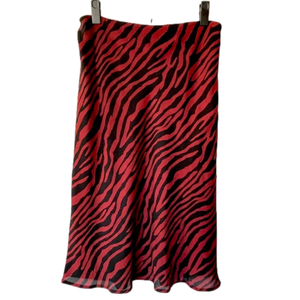 Sadie & Sage Animal Print Midi Red/Burgundy Women’s Professional Flowy Skirt